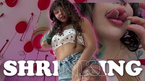 the pretty girl from college has a strange fantasy. shrinking fetish.