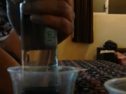 Limp sissy getting an enema with her own pee