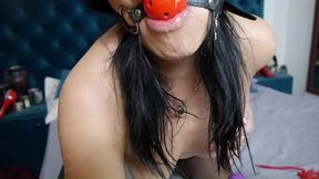 bound & gagged – self escape, intense masturbation & saliva drip orgasm