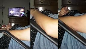 Femboy trap caught masturbating beside boyfriend edging cum taste