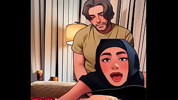 Arab Anime Hijab Girl Gets Fucked From Behind Facing Camera