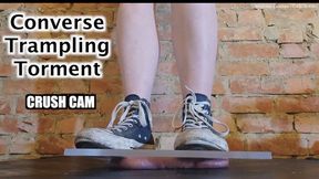 Balls Burst under Converse & PLEXIGLASS! Extreme CBT Trampling Shoejob in my FILTHY sneakers **CRUSH CAM version** hard ballbusting sneakers trainers cock & ball crush stomping jumping cumshot