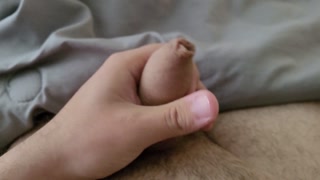 Twink teases small Uncut Cock