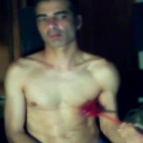 Ceien relax in the night with body work out