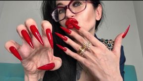 Long RED sharp nails, claws