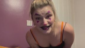 Clown step-sister catches You Creeping JOI game
