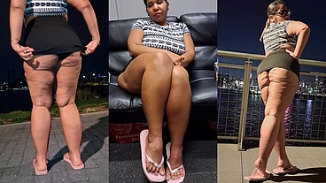 Mini Skirt - Flip Flops - Thick Legs - Tease - Ass Worship - Redbone - BBW Latina - Boricua Mami