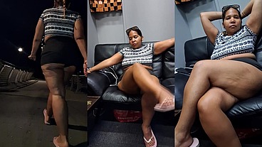 Mini Skirt - Flip Flops - Thick Legs - Tease - Ass Worship - Redbone - BBW Latina - Boricua Mami