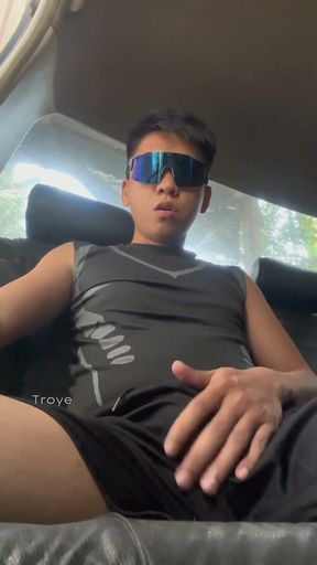 Risky Masturbation in the Parking Lot While My Friends Are Partying