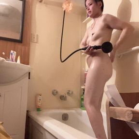 Petite Body with Hairy Pussy Nature Hana in Shower Wet