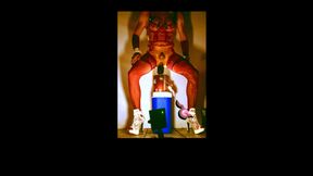 femboy outside riding anal dildo