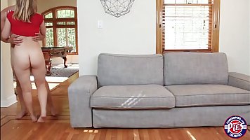 Willow Winters is riding her best friend's rock hard dick in his huge living room