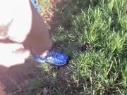 Went for a run and got horny, so decided to go for a risky jerk-off