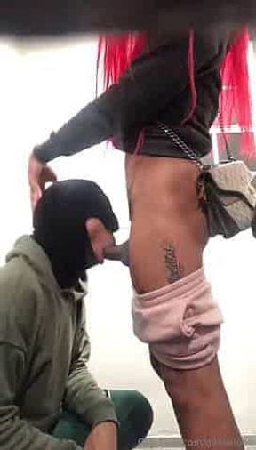 Shemale fuck man in public