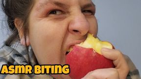 ASMR Apple Biting & Crunching - Loud Mouth Sounds Close Up