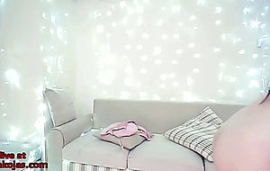 Busty korean cam beauty masturbates in tights