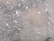 Cigarette Crushed in a Puddle. Size 11 dirty boots👣👣