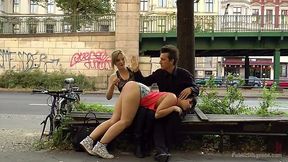 Big tittied hooker Pina De Luxe is punished in public