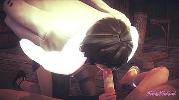 One Punch Man Hentai 3D - Fubuki Blowjob and cum in her mouth - Japanese manga anime asian animation porn