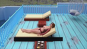 Sean Fucking His Stepmom Pussy Doggystyle Sex While His Stepaunt Taking Sunbath On The Pool