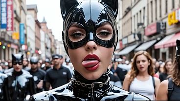 Catwoman at the Comicon - AI Interactive Video