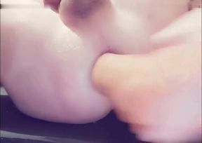 Cheryl Laroche Dildos Dilated Anal Pussy With A Dildo In Close-Up