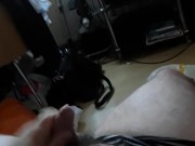 Fat Gainer watching porn and jerking off