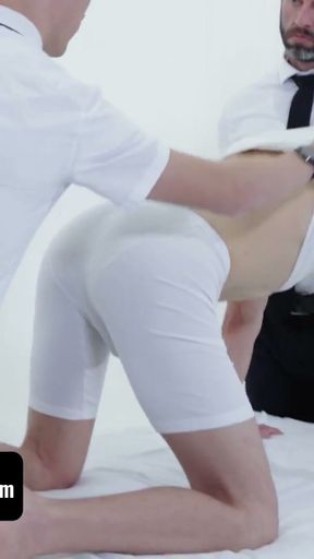 Altar Boy Adrian Duval Gets His Ass Eaten While Slobbering On Priest Madisons Dick - Missionary Boys   Clip 1