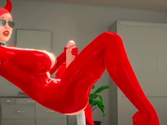 Big tits Futa Babe Cums Hard Riding Dildo