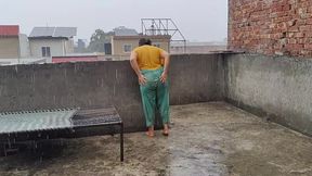 Pakistani Girl Enjoy the Rain