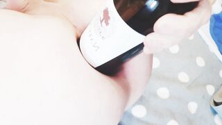 Lil Transgirl Femboy Stole His Daddy's Champagne Bottle & Gaped The BoyPussy!