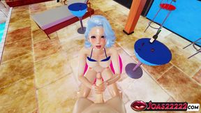 Rule34 Michie Pool Anime 3D Hentai - Frenulum Licking, Wet Handjob, Sloppy Blowjob Cumshot