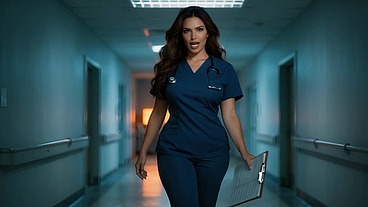 HERMOSA ENFERMERA LATINA ES FOLLADA POR SU PACIENTE SIN PIEDAD- IA PORN-BEAUTIFUL LATINA NURSE IS FUCKED BY HER PATIENT WITHOUT MERCY