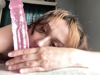 Fishnet Frenzy - Riding My Vibrator, Sloppy BJ, & Close Up Climax