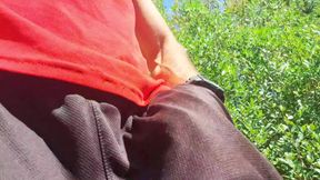 Risky Nature Walk Jerk Off - Got Super Horny and Stroked My Cock Outside