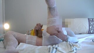 white see through bodystocking fingering myself and cumshot