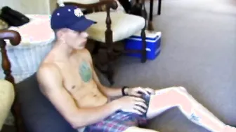 Twink Shane Strokes His Hard Cock Until He Cums