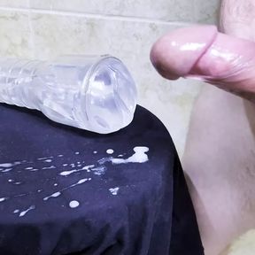 Amateur twink fucking transparent FLESHLIGHT - Big Cumshot