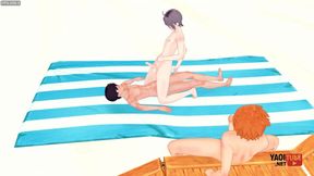 Haikyuu Yaoi - Sugawara Gets Fucked by Kageyama While Hinata Fingers Himself Watching Them