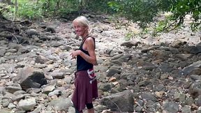 Lost blonde wife offers cock-sucking in the Spanish forest