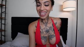 Heavily Tattooed Black Roommate Seduces with Big Tits and Tight Pussy