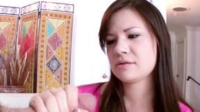 ”FAMILY STROKES Sexy brunette fucks stepdaddy shaft before cum in mouth”