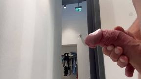 Risky masturbation in changing room