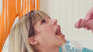 Crazy-HOT Megan Love Spews PISS on fat cock - A2M, A2P Rough, hard MESSY