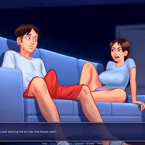 Summertime saga: stepbrother caught his stepsister watching porn and masturbating ep 103