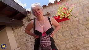 Caroline - British Horny Granny Playing Outside