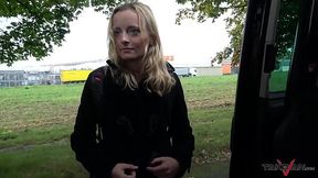 Blonde babbles while taking a big UK cock
