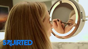 Kinky (Aiden Ashley) bursts all over (Toni Ribas) huge hard cock - splattered