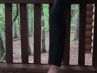 Touching Myself To The Sounds Of Nature To Begin My Day At The Log Cabin