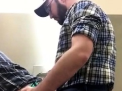 Bubby Barebacks Pup in a Public Stall